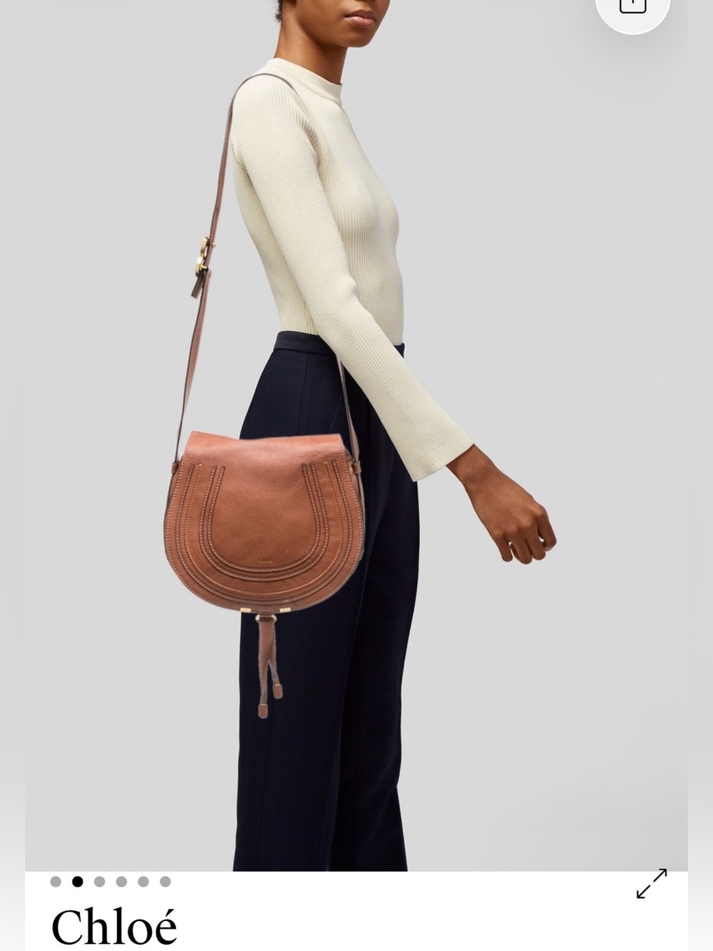 Authentic Chloe Saddlebag Medium in Brown